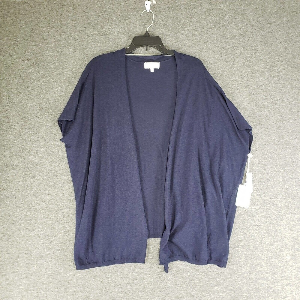 Dept 222 Sleeveless Open Cardigan Women Size L Navy Blue Gypsy Soul Kimono Style